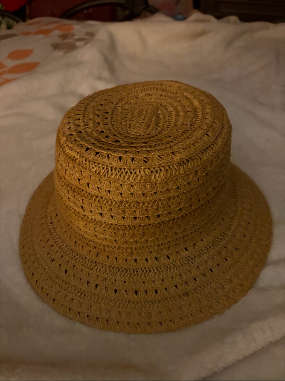 Woven Straw Bucket Hat - Natural Tan